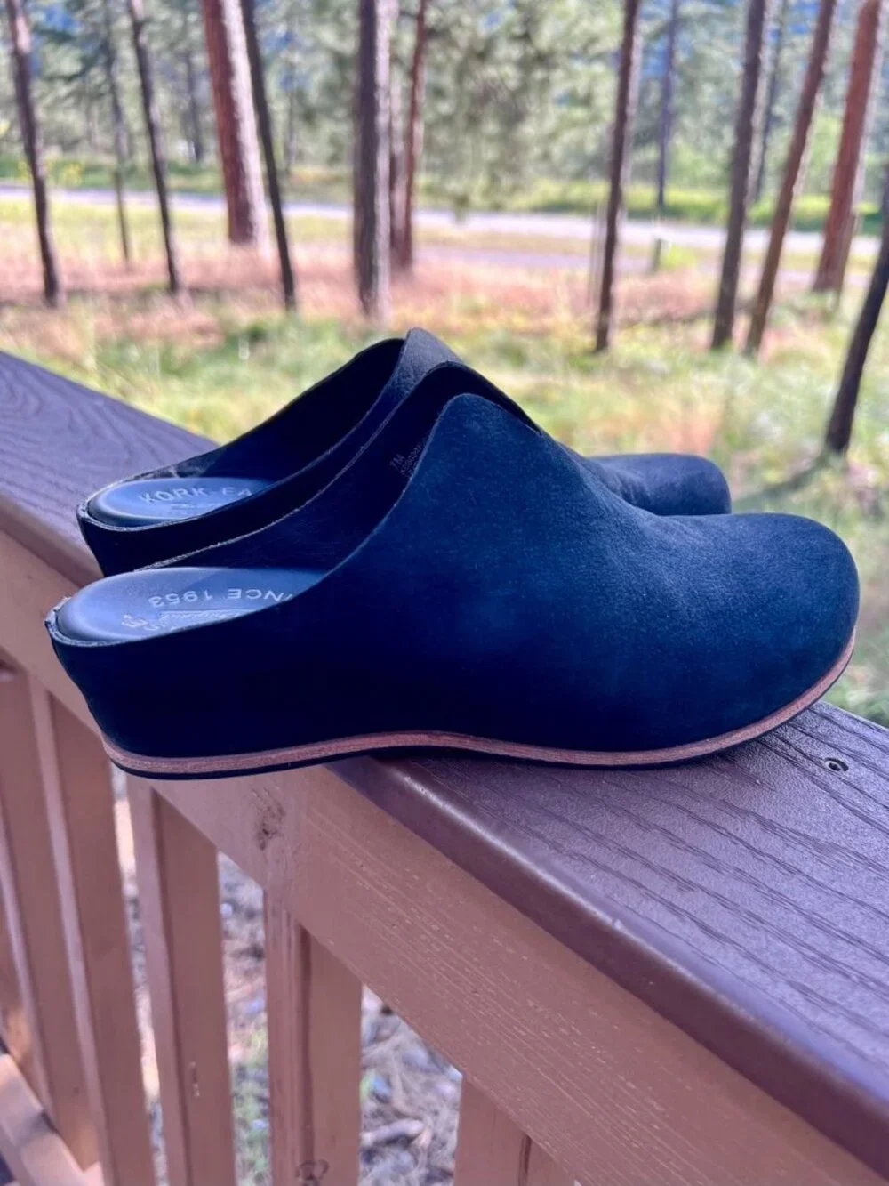 Kork-Ease Women's Teal Suede Wedge Clogs